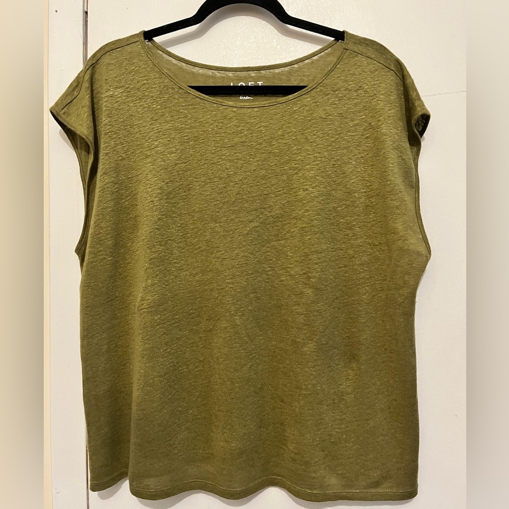 LOFT Khaki Women's Soft Linen Top